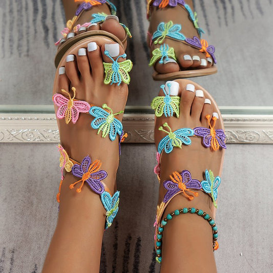 🔥Last Day 69% OFF - Women Slip-on Butterfly Flat Sandals